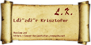 Lázár Krisztofer névjegykártya