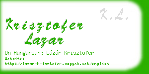 krisztofer lazar business card